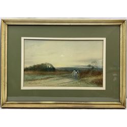English School (Early 20th century): Travellers on the Open Road, pair watercolours indistinctly signed and dated '12, 25cm x 43cm (2)