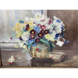 Harold Todd (Robin Hood's Bay 1894-1977): Still Life of Flowers in a Jug, oil on board signed 27cm x 35cm