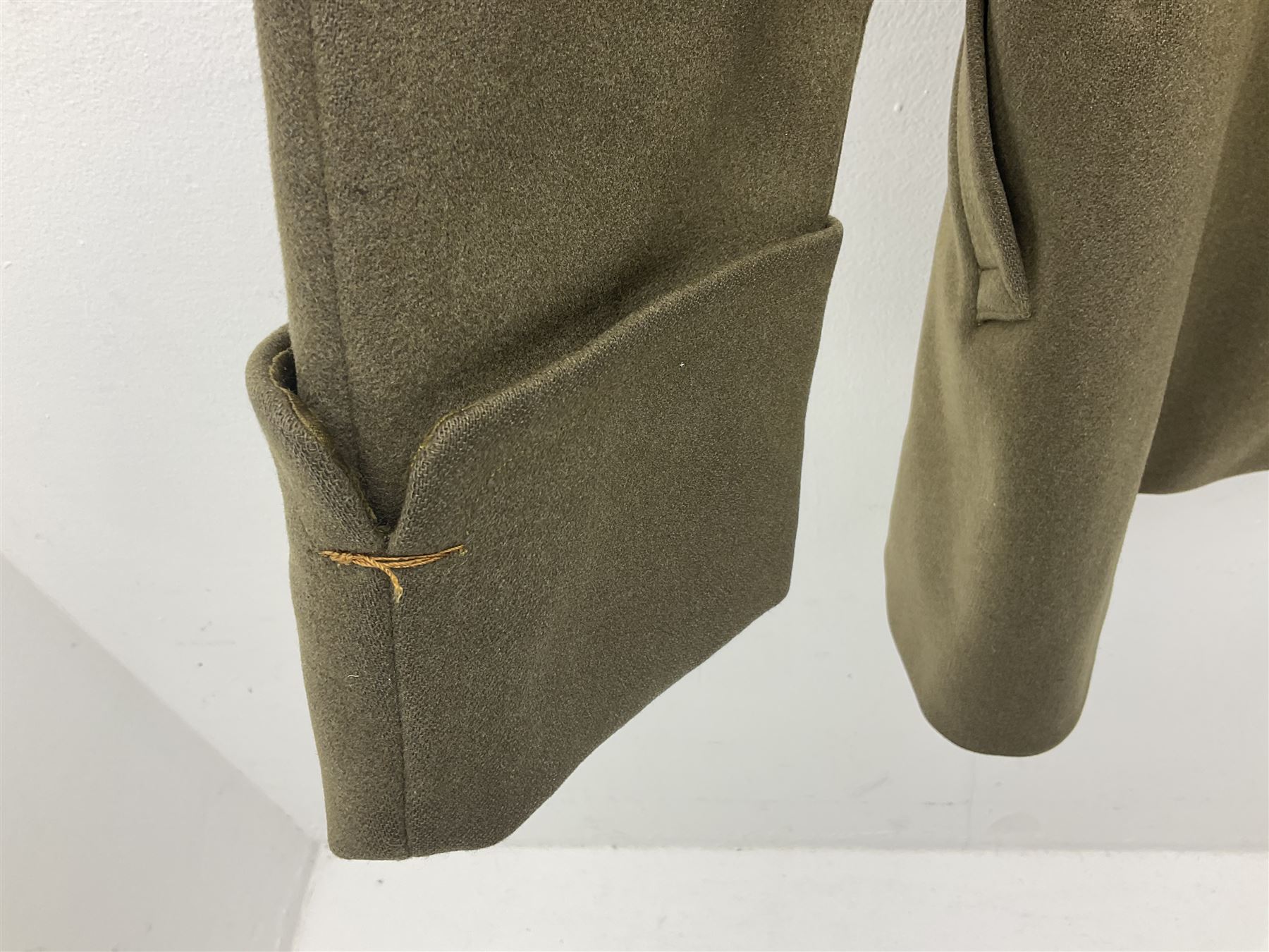 WW2 French Artillery Officer's greatcoat; bears label 'P. Vauclair 40 Boul. du Montparnasse Paris (inscribed to) Mr. Babin Le 17/4/40 No.674'