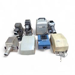 Eight vintage projectors, including Bell & Howell Moviemaster, Aldis 303, Boots Colormaste...