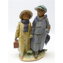  Large Lladro Gres group 'Off To School' H27cm   