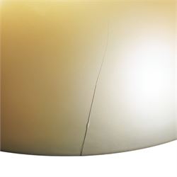 Marcel Wanders for Flos - pair of 'Skygarden S2' suspension lights, the monumental gilt domed shades concealing richly modelled white plaster interiors of Baroque-inspired floral and foliate ornament, with a large moulded central ceiling rose comprised of acanthi and extending ribbon festoons