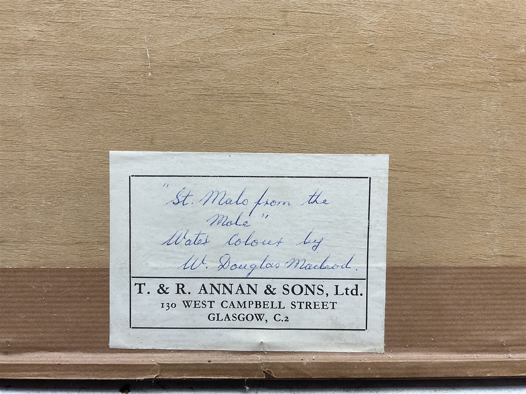 William Douglas Macleod (Scottish 1892-1963): 'Saint Malo from the Môle', watercolour and ink signed and dated '23, 15cm x 26cm 