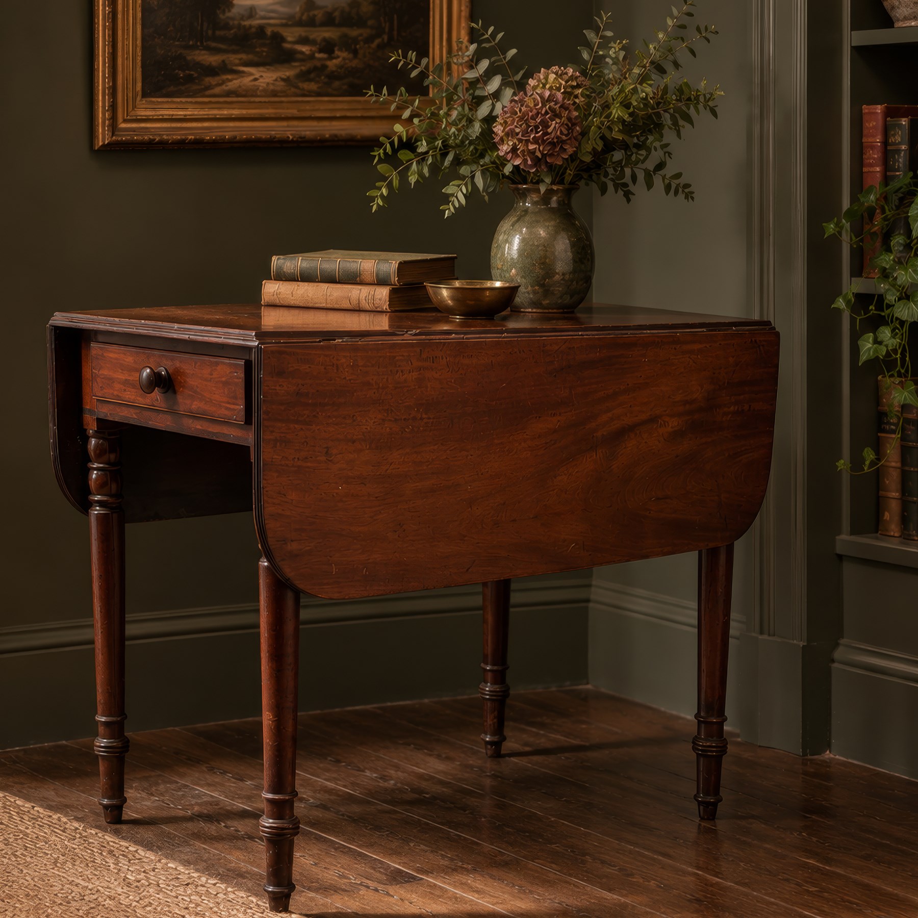 19th century mahogany drop leaf Pembroke table