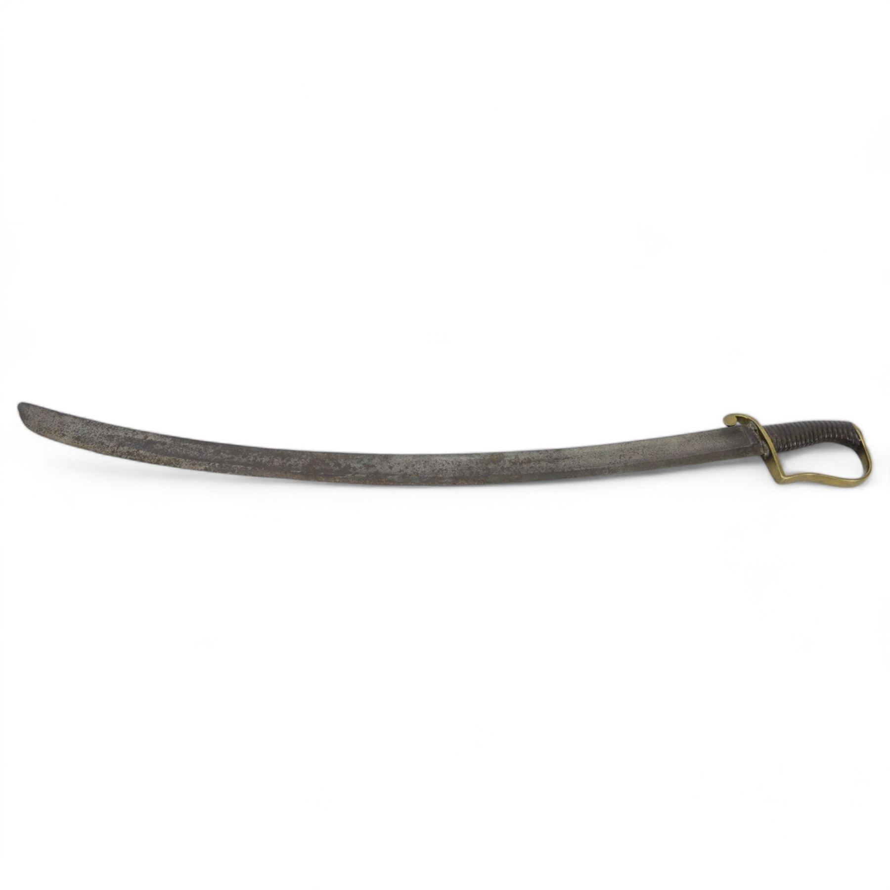 African Sudanese side-arm dagger with brass handle with cross detail, in leather scabbard, together with a collection of swords 