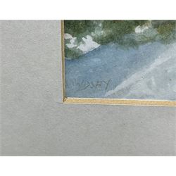 Norma Lindsay (Northern British 20th Century): Whitby Woodland Scenes, three watercolours signed max 33cm x 23cm; Sue Morton (British 20th Century): 'Featherbed Lane - Aislaby', watercolour signed, titled verso 20cm x 19cm (4)