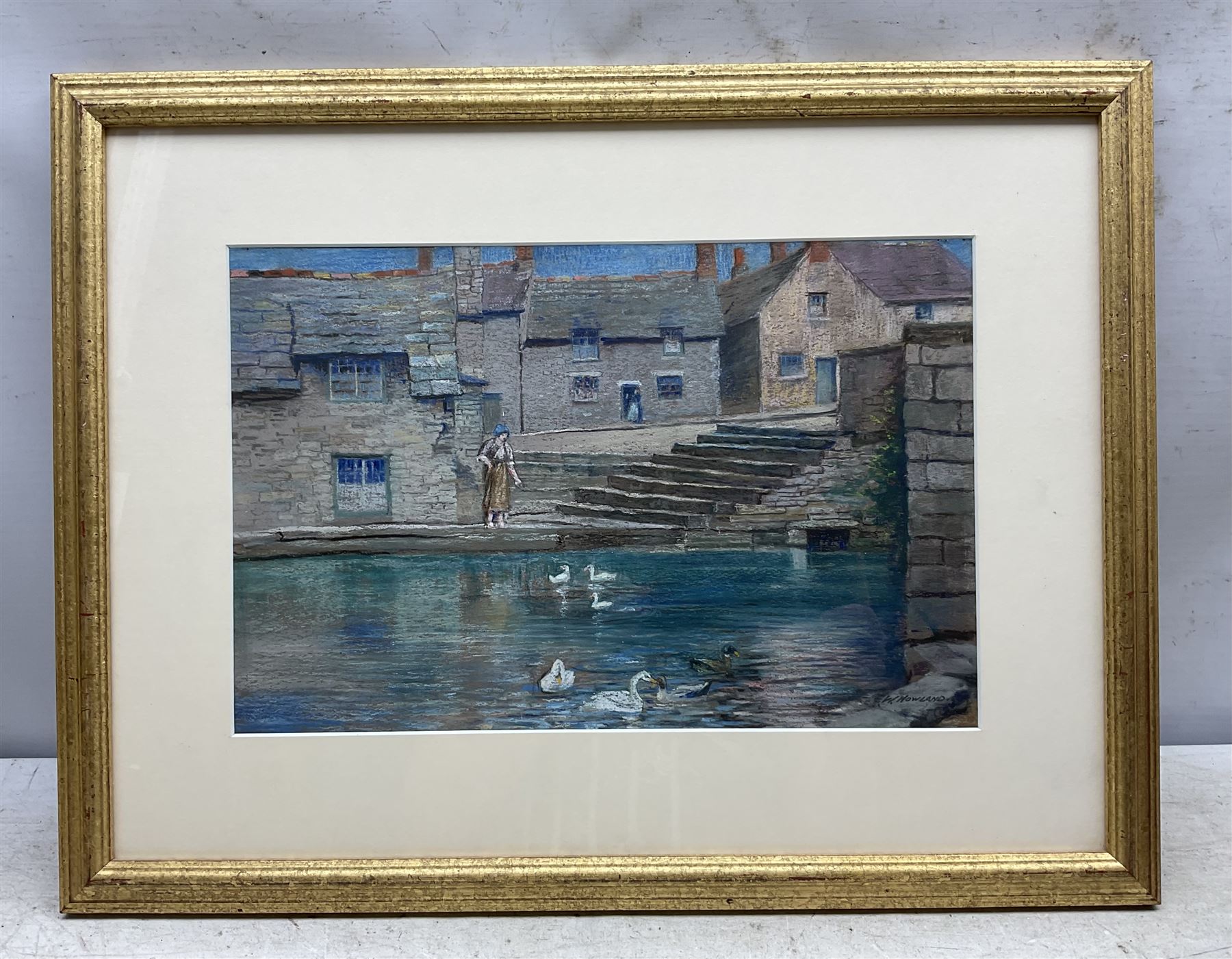 William Howden Howland (British Early 20th Century): 'View Across the Country from Minehead Somerset with Dunster Castle' and 'Swanage Mill Pond', pair watercolours signed with one dated 1929, titled on label verso 24cm x 37cm (2)