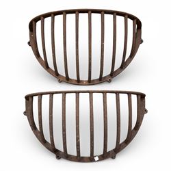 Pair of large 19th century cast iron hay racks