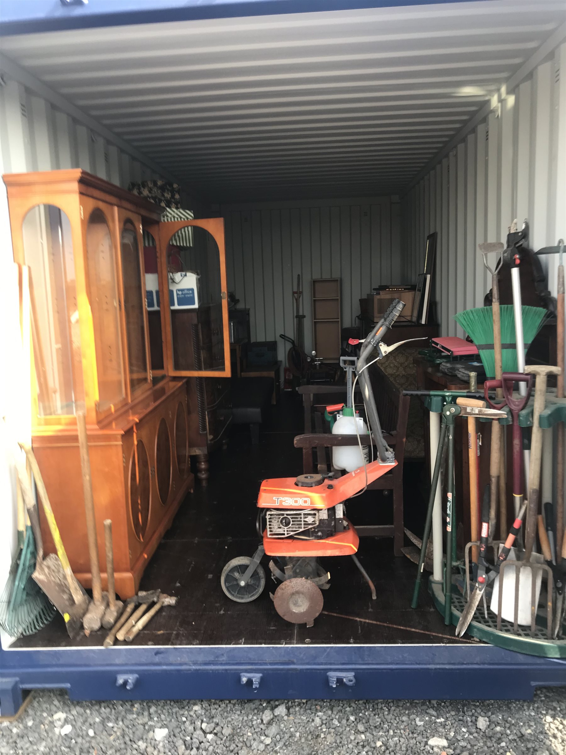 Container Auction. Entire container contents as per photographs, to include old tools, boxes
