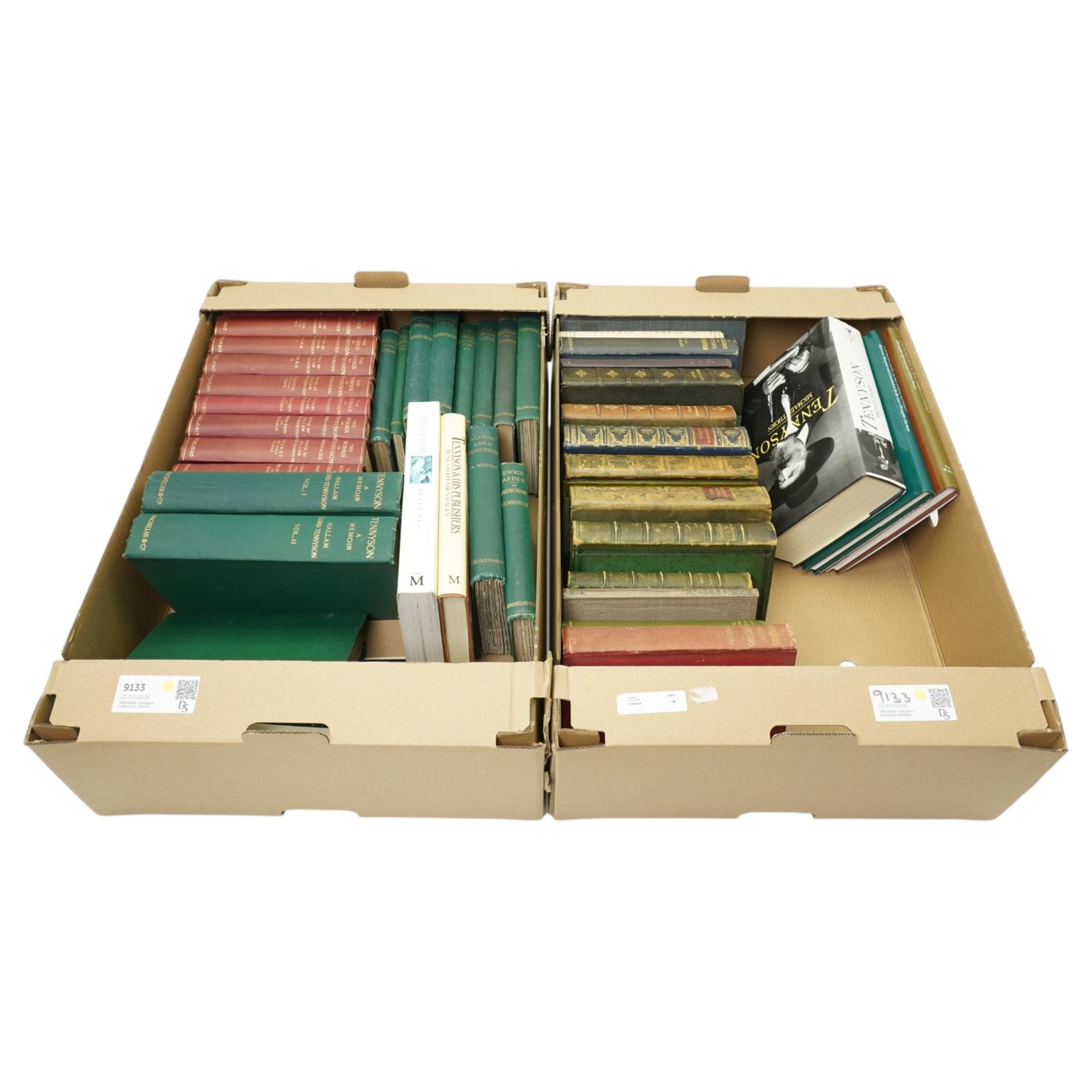 Tennyson's Works, Eversley edition 9 volumes, other works by Tennyson, Tennyson A Memoir and other books on Tennyson and his works