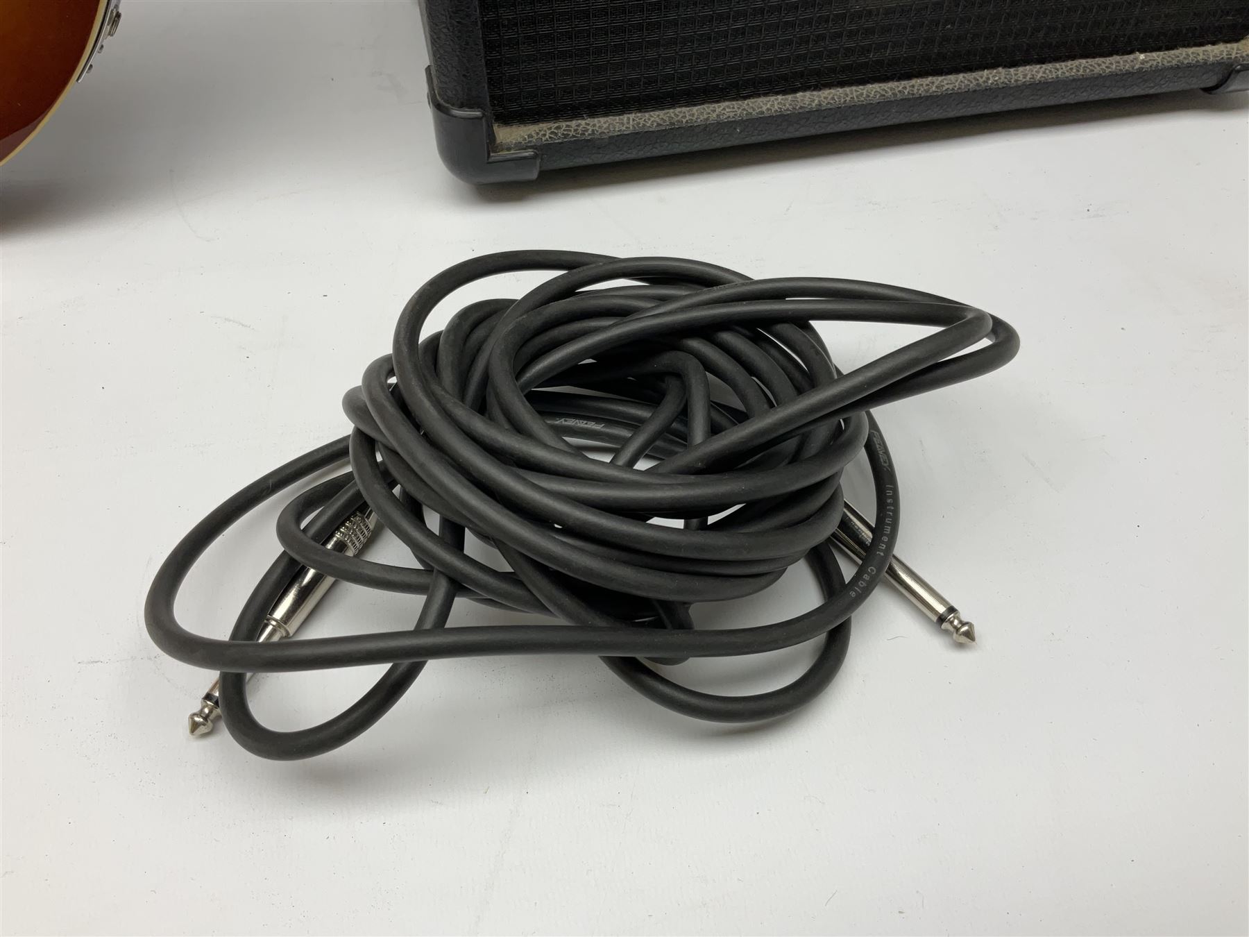 Westfield sunburst Les Paul style six-string electric guitar with ivory coloured trim L101cm; with Sunn ST-15 amplifier, serial no.VK-112435 (2)