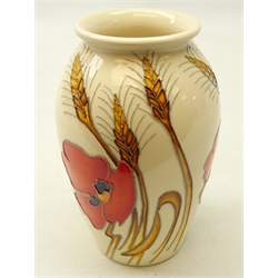  Moorcroft Harvest Poppy vase designed by Emma Bossons, 2009, H13.5cm   