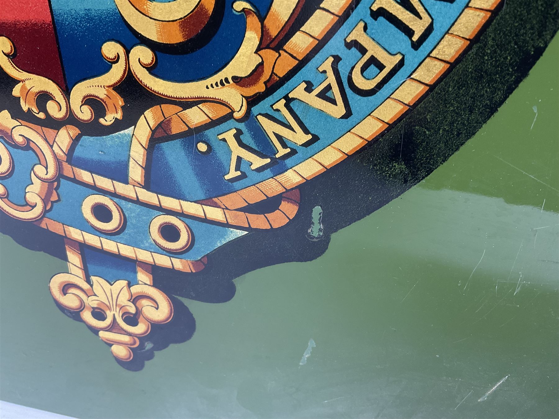 London & South Western Railway Company reproduction sign, upon a green ground, H51cm, W36cm