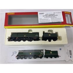 Hornby ‘00’ gauge - Class T9 4-4-0 locomotive Collector Centre Special 118/1200 no.30119 in BR green; Class 06 2-8-0 locomotive no.7675 in LNER black; West Country Class 4-6-2 locomotive ‘City of Wells’ no.34092 in BR green; in original boxes (3) 