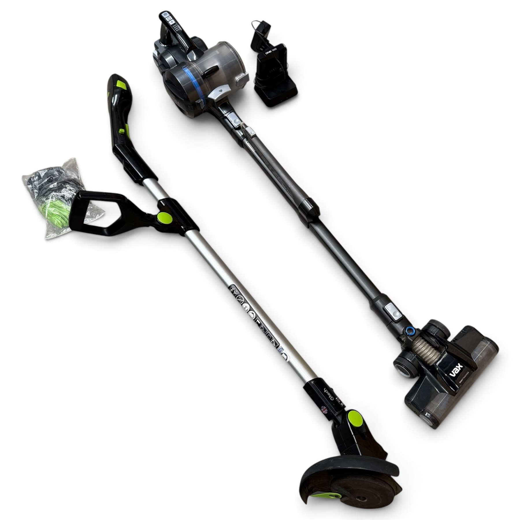 Vax - OnePwr 4.0 cordless vacuum with charger; Gtech cordless garden strimmer/edging tool with charger