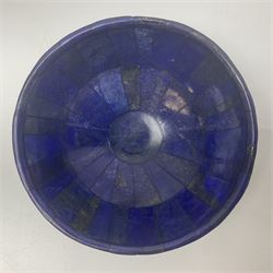 Lapis lazuli mosaic bowl, D12cm, H5cm