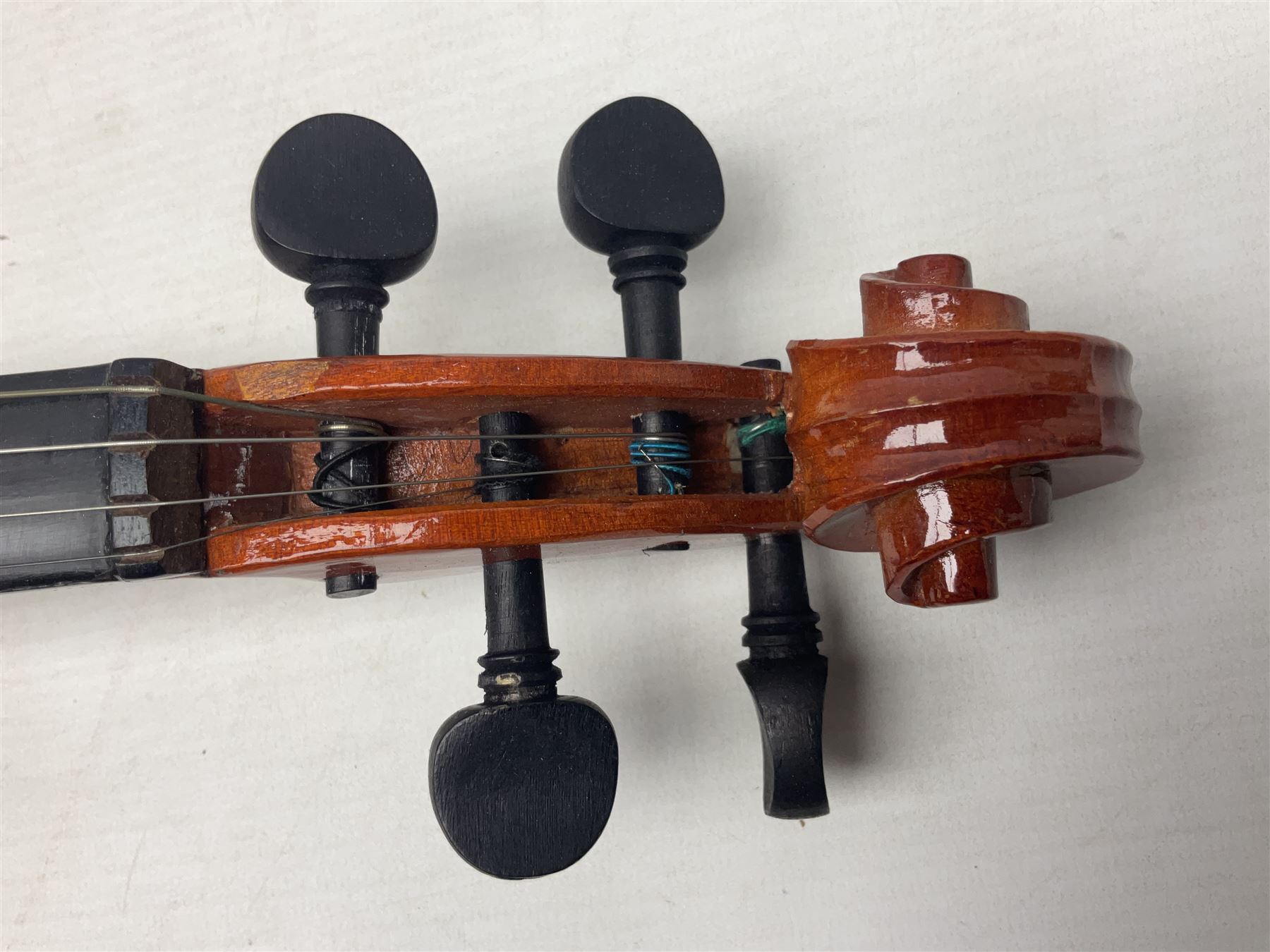 Stentor Student violin with 36cm two-piece back and spruce top, bears label 'The Stentor Student II No.1117807' L59cm; and another similar student's violin by Palatino (2)