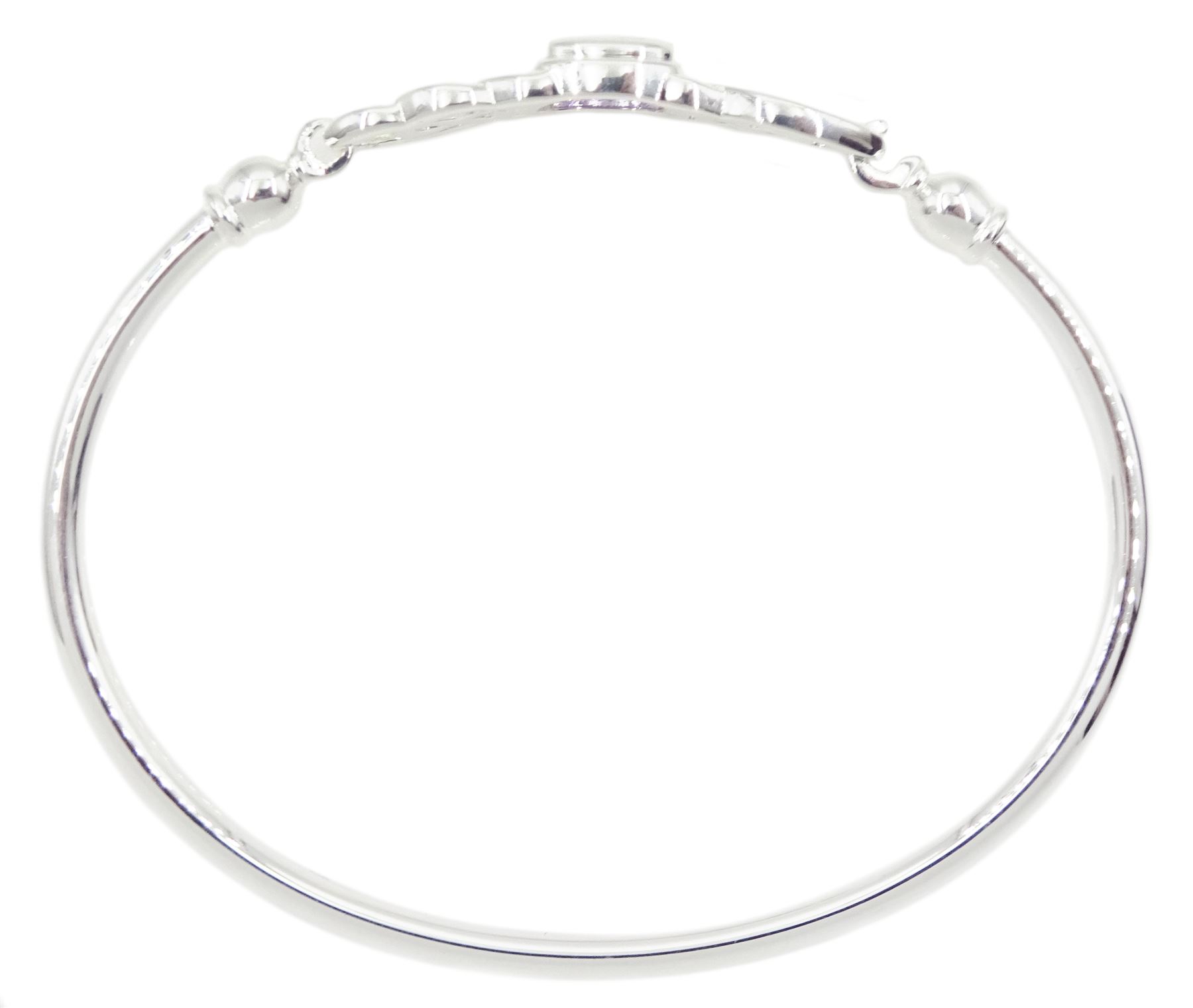 Silver amethyst Celtic design bangle, hallmarked