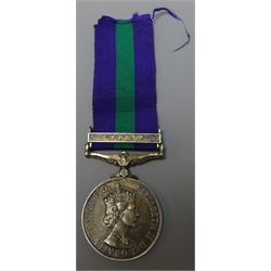  Queen Elizabeth II General Service Medal with Cyprus Bar to 23399533 GNR. R.Carter R.A. on ribbon  