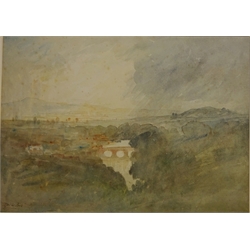  'Near Whittington', watercolour by Sir Charles John Holmes (1868-1936) initialled and dated 1913 and a similar landscape by Alfred Rich (1856-1921), both members of the NEAC approx 24cm x 33cm (unframed) (2) Provenance: by family decent from the collection of Francis Bate (1853-1950) a founder member treasurer and secretary of the New English Art Club    