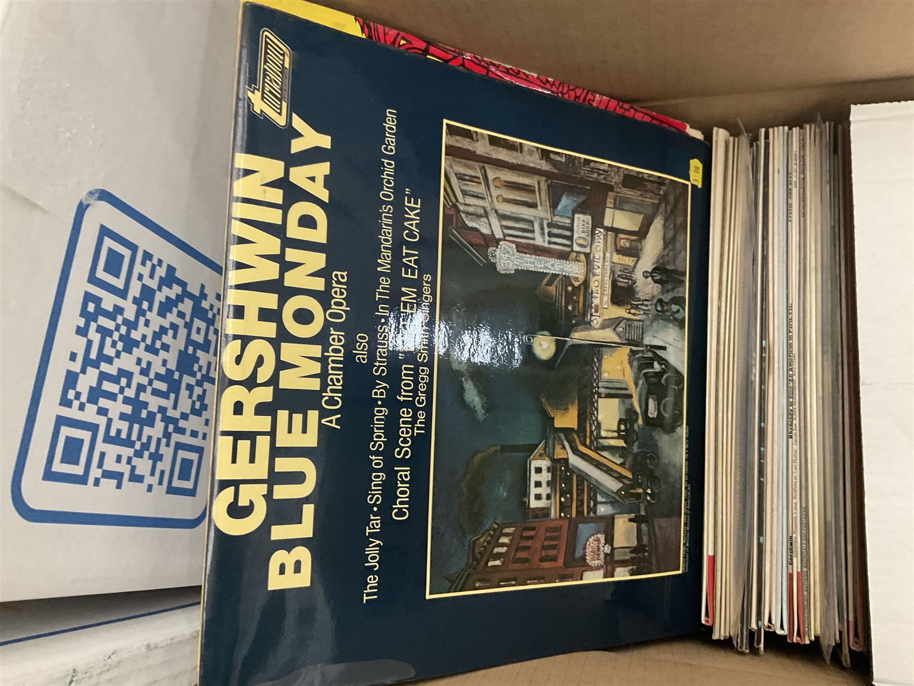Collection of vinyl LP records in six boxes, mainly Jazz and Classical, including Beethoven The Nine Symphonies, Bartok, Chopin Recital, Joseph Haydn, etc