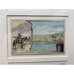 Six original illustrations for Liebig cards, mounted within a gilt frame, frame 71cm, W27cm