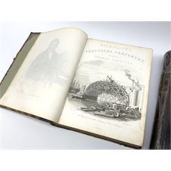Newlands James: The Carpenter and Joiner's Assistant being a comprehensive treatise on the selection, preparation, and strength of materials and the mechanical principles of framing. Nd c1880. Later half leather binding and end papers; and Nicholson Peter (Thomas Tredgold): Practical Carpentry, Joinery, and Cabinet-Making. 1857. Half leather binding (2)