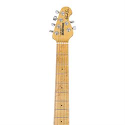 Ernie Ball Music Man Albert Lee signature guitar in pink burst finish, circa 1993, serial no. 94557, L92cm, in fitted hard case
