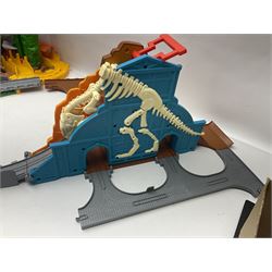 Quantity of Thomas the Tank Engine playsets and track, and Thunderbirds 2004 Tracy Island playset with some associated vehicles, in two boxes 