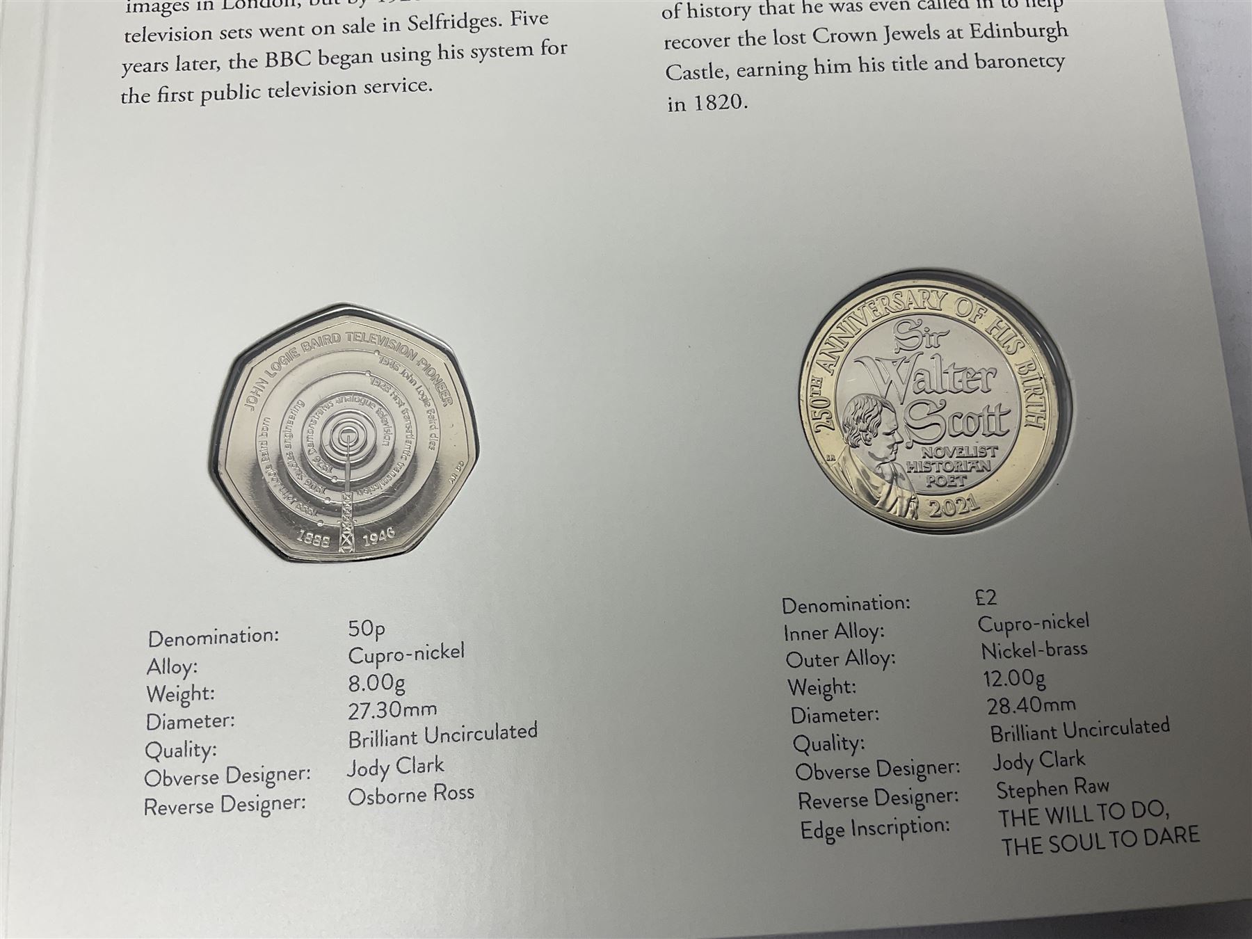 The Royal Mint United Kingdom 2021 brilliant uncirculated annual coin set, in card folder