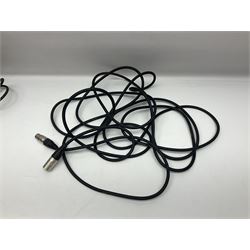 Shure SM58 Dynamic microphone; in original bag with paperwork; Shure Prologue 10H-LC Dynamic microphone; boxed; each with cable and tubular chrome adjustable stand (4)