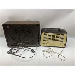Wooden cased G Marconi radio and vintage Stella radio, largest example H31cm