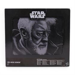 Four Star Wars Black Series figures, comprising Obi Wan Kenobi, First Order Storm Trooper, Speeder Bike Biker Scout and Imperial Shadow Squadron, all boxed