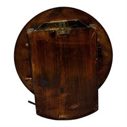 English - Early 20th century 8-day oak cased wall clock c1920, with a spun bezel and 12