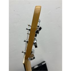 Gibson Marauder style six-string electric guitar with cherry coloured body, marked made in Japan L101cm; in locking hard carry case