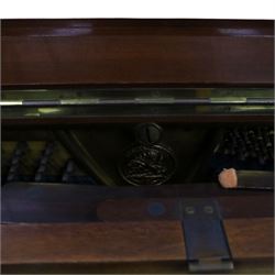Edwardian C. Bechstein mahogany cased upright piano, with ivory keys and two pedals, manufactured expressly for J Dunnill Wakefield, serial no. , H123cm, W150cm