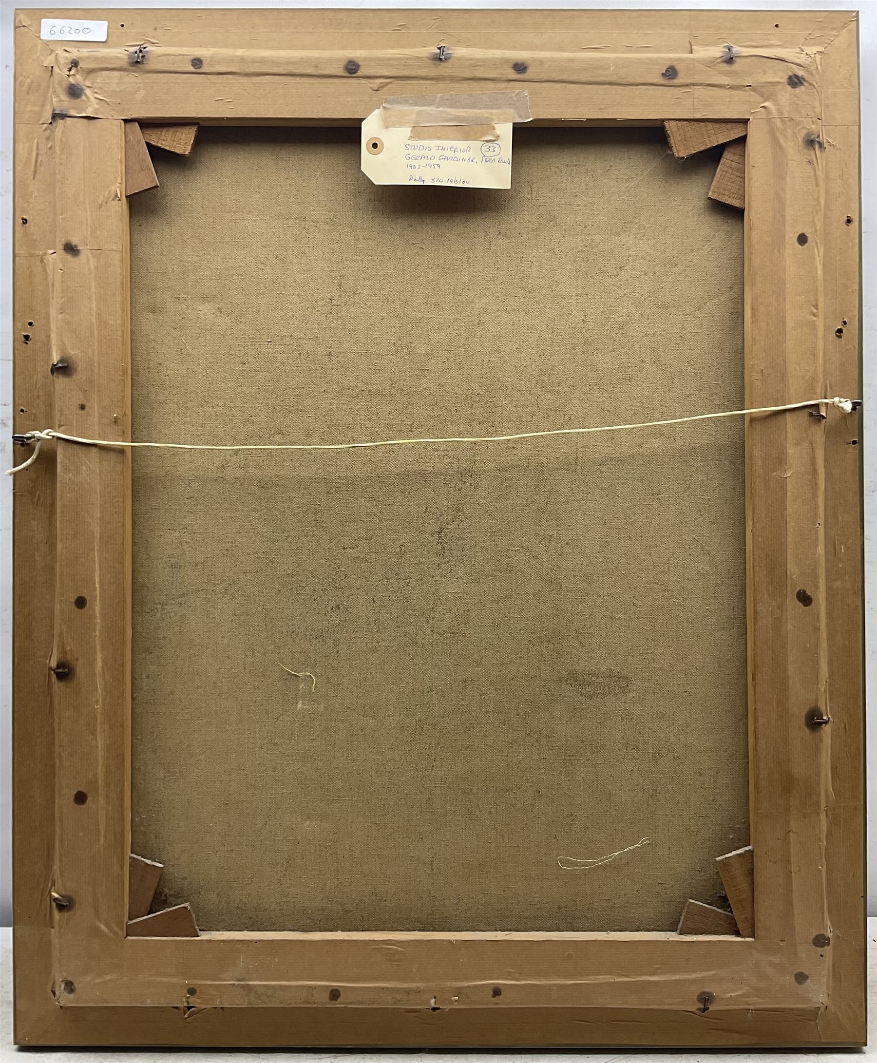 Gerald Gardiner RWA ARCA (British 1902-1959): The Artist's Studio, oil on canvas unsigned 75cm x 59cm 
Provenance: private collection, purchased Phillips Leeds 14th March 2000 Lot 82