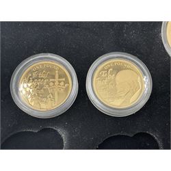 Queen Elizabeth II Bailiwick of Jersey 2014 'The William Shakespeare 450th Birthday Gold 6 Coin Set' comprising gold five pound coin and five gold one pound coins, cased with certificate