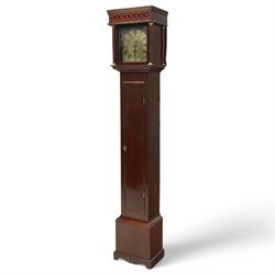 John Rogers of  Leominster (Herefordshire)- 30-hour single-handed  mid-18th century longcase movement and dial in a later bespoke made mahogany case, movement with a 10