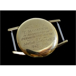 Buren 9ct gold gentleman's presentation wristwatch, hallmarked and a rose gold expanding wristwatch strap stamped 9ct