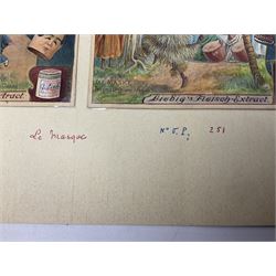 Six original Liebig watercolour illustrations:  'Le Masque' 1912