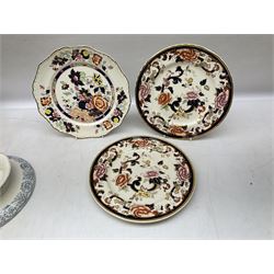 Masons Ironstone bowl commemorating Silver Jubilee, limited edition, together with Masons Mandalay pattern jug and two plates, and other similar ceramics