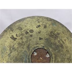 Large brass shell case, H70cm