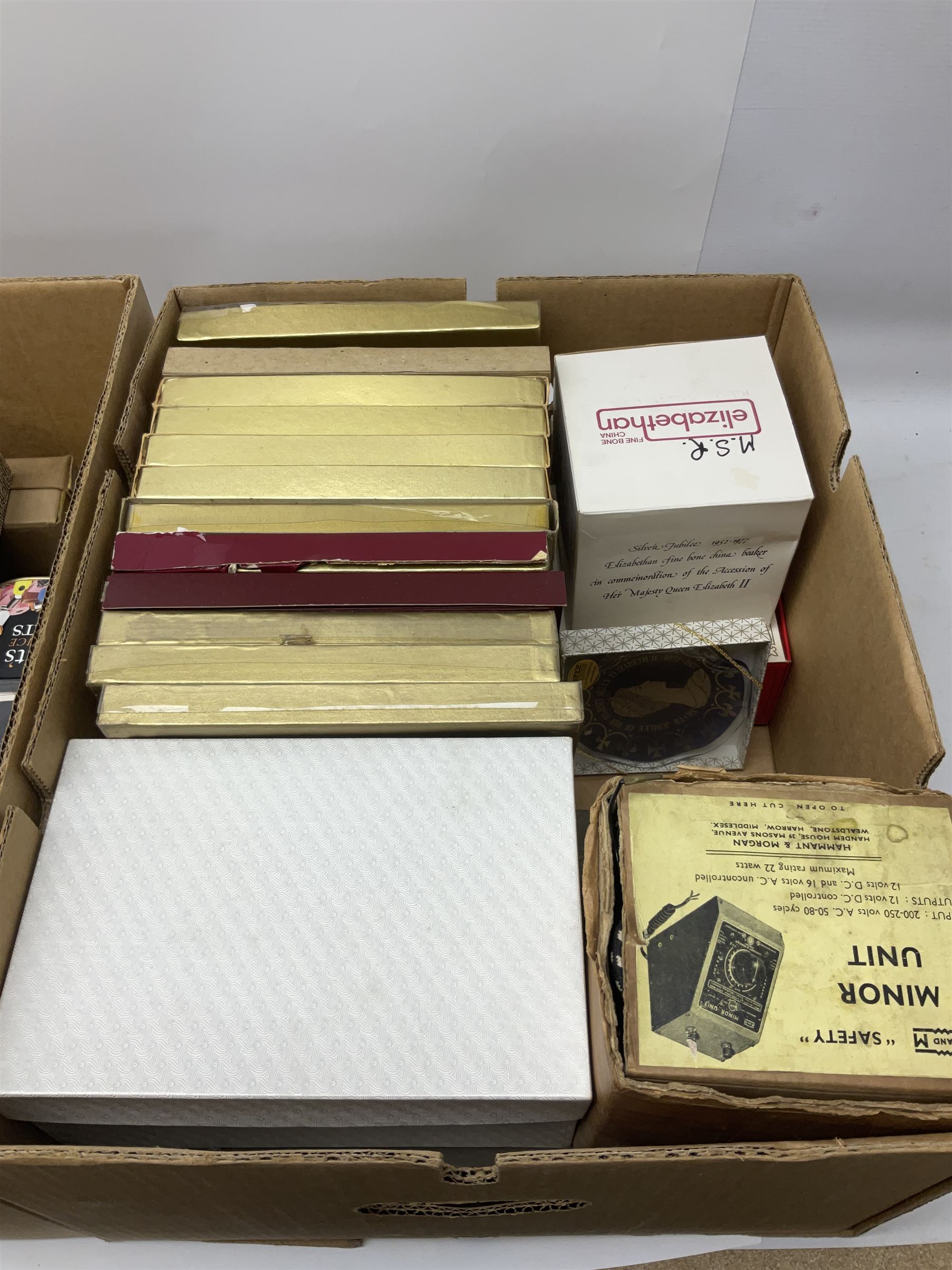 Collection of Wedgwood Jasperware, to include candy box with lid, miniature vase, trinket dishes, together with other collectables in six boxes 