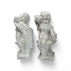 Set of cast stone Cherub Seasons