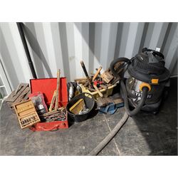 Selection of hand tools, drill bits, Titan hoover, Paramo vice, DeWalt saw and other  - THIS LOT IS TO BE COLLECTED BY APPOINTMENT FROM DUGGLEBY STORAGE, GREAT HILL, EASTFIELD, SCARBOROUGH, YO11 3TX