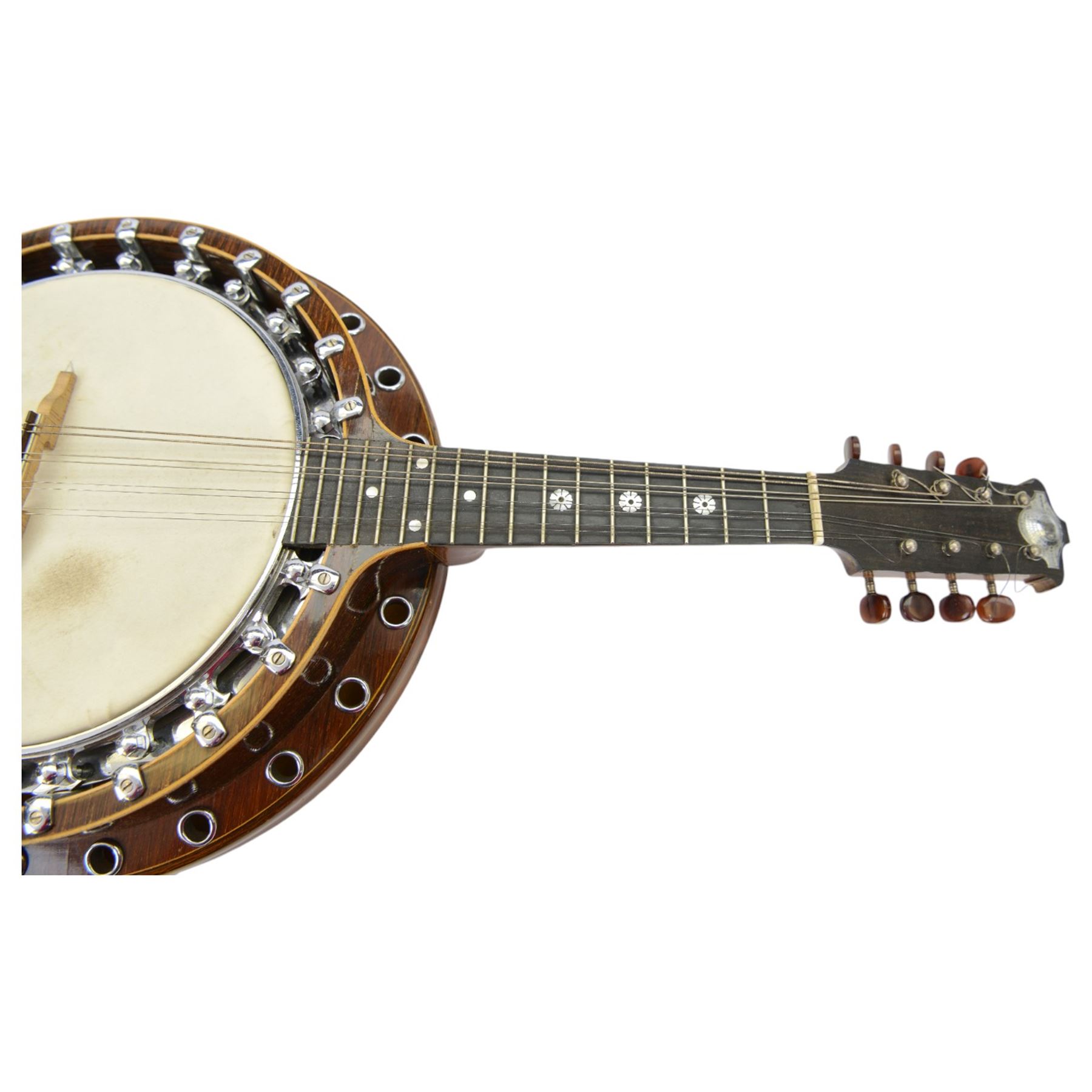Windsor resonator 8-string Zither Mandolin or Banjolin, manufactured in Newhall street Birmingham, c1930. in a velvet lined hard case.