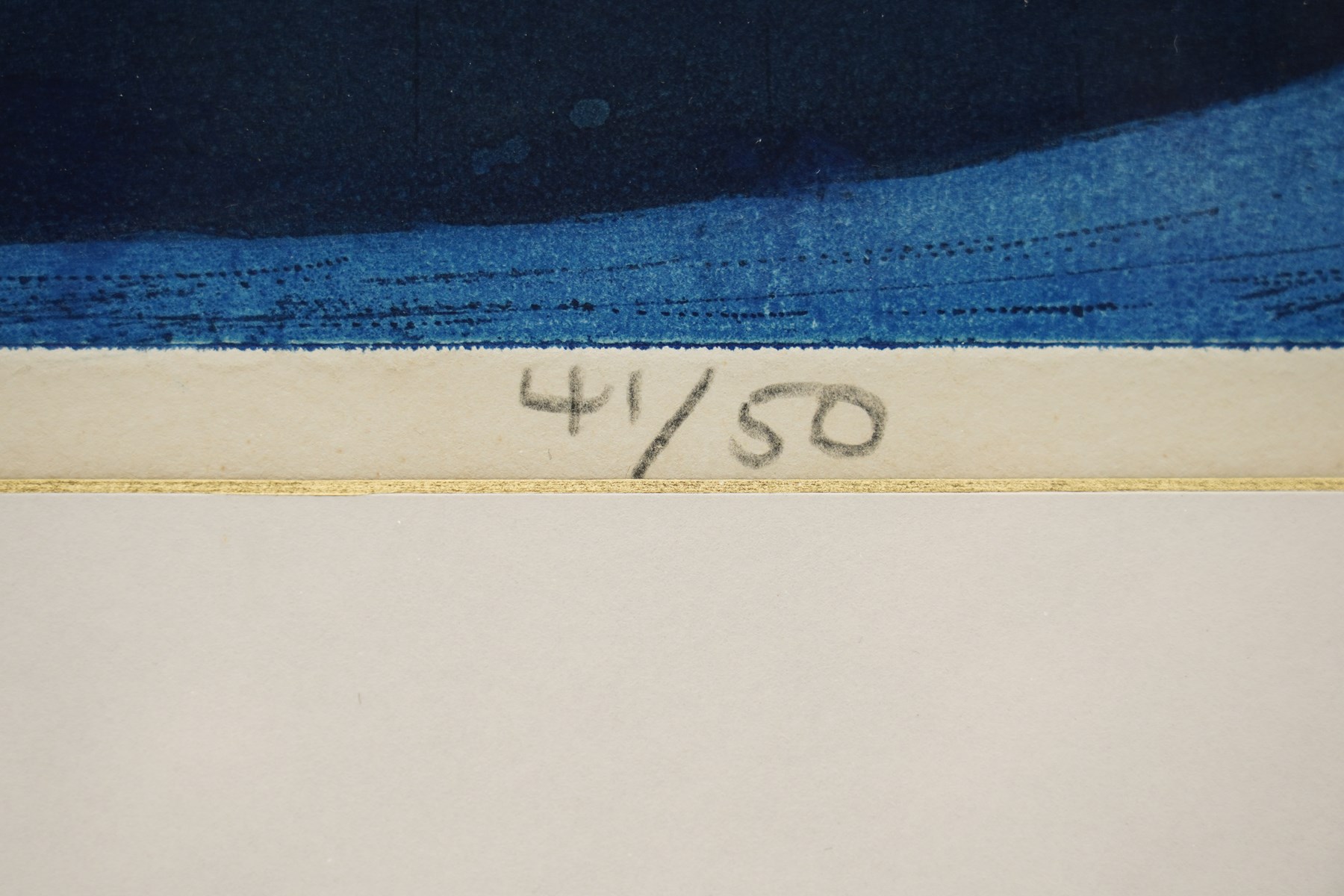 John Brunsdon ARCA (British 1933-2014): 'Blue Water', limited edition coloured etching signed titled and numbered 41/50 in pencil 45cm x 61.5cm