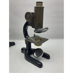 Four microscope, comprising W.J George Ltd, Watson Service 716606, Meopta no 230087 and one other  