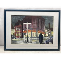 Malcolm David Thackwray (British 1943-2015): 'Woking Town Centre 1959', gouache, signed titled and dated verso 38cm x 56cm